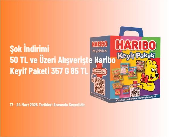Şok İndirimi - 50 TL ve Üzeri Alışverişte Haribo Keyif Paketi 357 G 85 TL