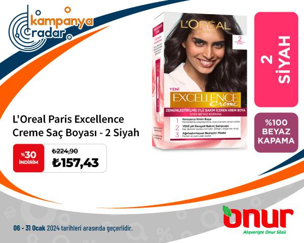 Onur Market L'Oreal Paris Excellence Creme Saç Boyası - 2 Siyah