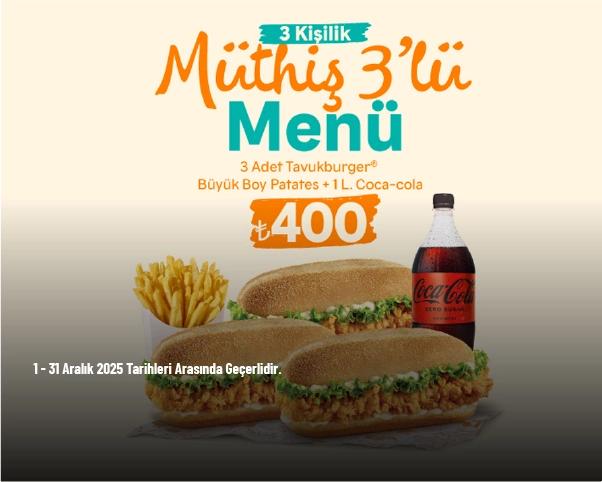 Popeyes Kampanyası - Müthiş 3’lü Menü 400 TL'den Başlayan Fiyatlarla