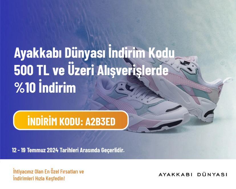 Ayakkabı Dünyası İndirim Kodu - 500 TL ve Üzeri Alışverişlerde %10 İndirim