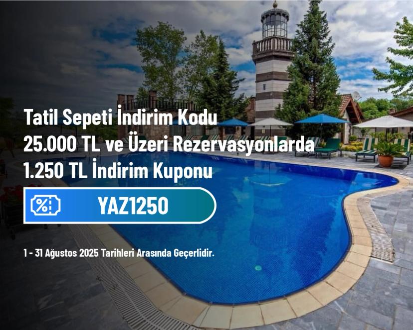 Tatil Sepeti İndirim Kodu - 25.000 TL ve Üzeri Rezervasyonlarda 1.250 TL İndirim Kuponu