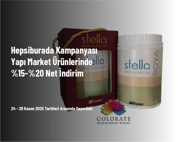 Hepsiburada Kampanyası - Yapı Market Ürünlerinde %15-%20 Net İndirim