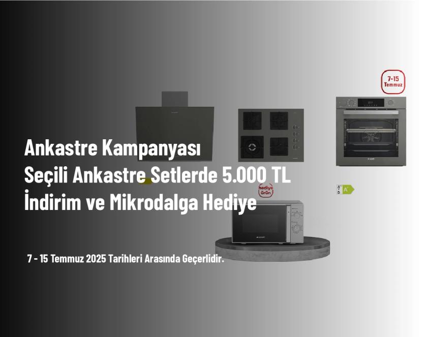 Ankastre Kampanyası - Seçili Ankastre Setlerde 5.000 TL İndirim ve Mikrodalga Hediye