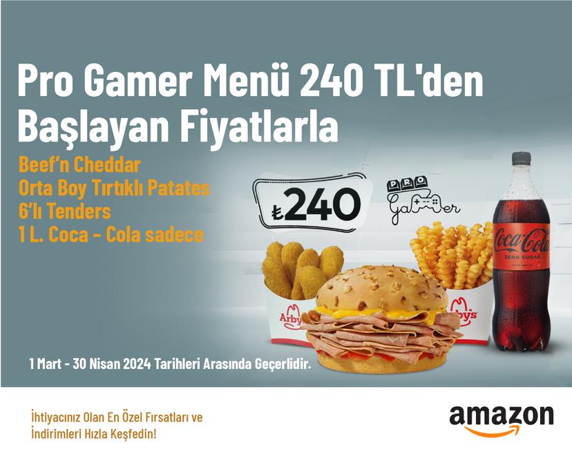 Pro Gamer Menü 240 TL'den Başlayan Fiyatlarla