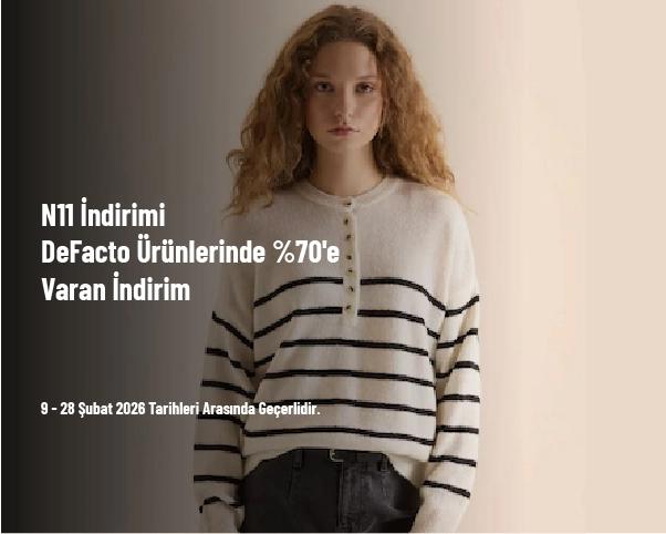 N11 İndirimi - DeFacto Ürünlerinde %70'e Varan İndirim