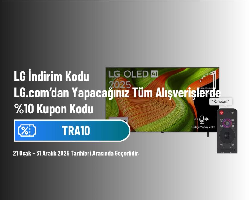 LG İndirim Kodu - LG.com‘dan Yapacağınız Tüm Alışverişlerde %10 Kupon Kodu