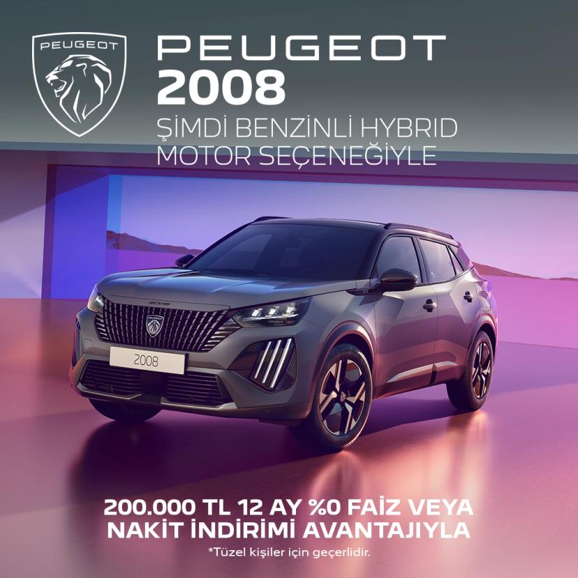 2008 : PEUGEOT 2008 Mart Ayına Özel 200.000 TL 12 Ay %0 Faiz veya Nakit İndirimi Avantajıyla