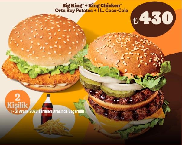 Burger King Kampanyası - Kral İkili 420 TL’den  Başlayan Fiyatlarla!