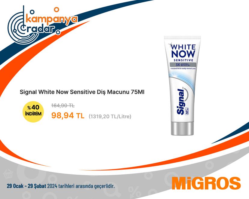 Migros Signal White Now Sensitive Diş Macunu