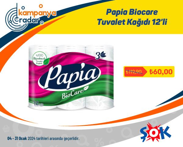 Şokmarket Papia Biocare Tuvalet Kağıdı 12'li