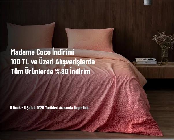 Madame Coco İndirimi - 100 TL ve Üzeri Alışverişlerde Tüm Ürünlerde %80 İndirim