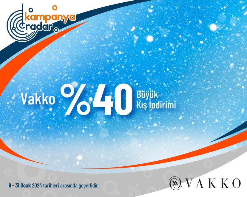 Vakko Büyük Kış İndirimi %40