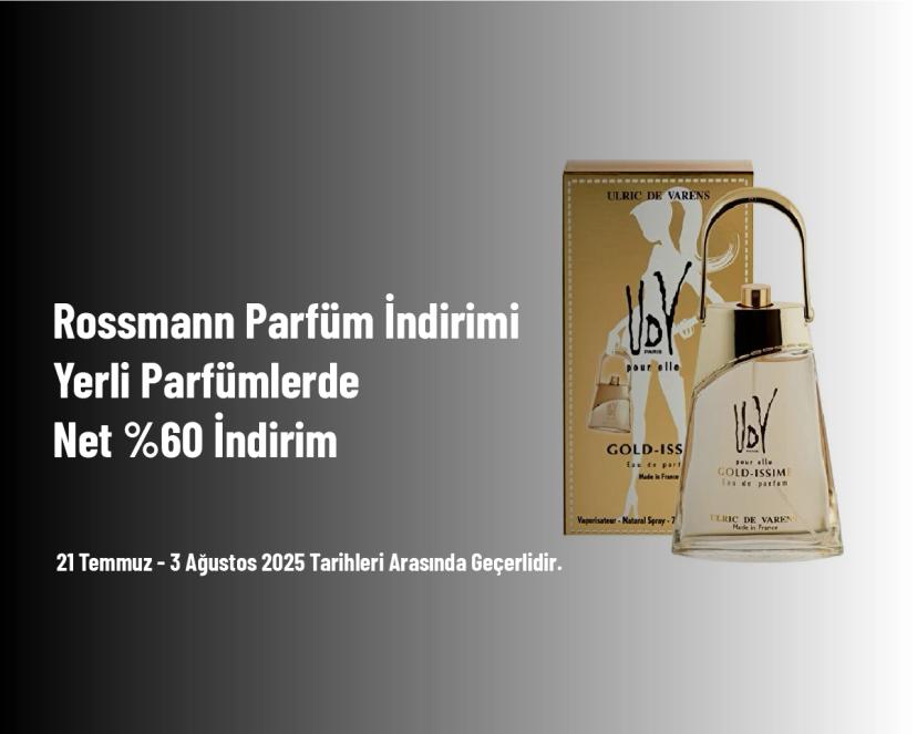 Rossmann Parfüm İndirimi - Yerli Parfümlerde Net %60 İndirim
