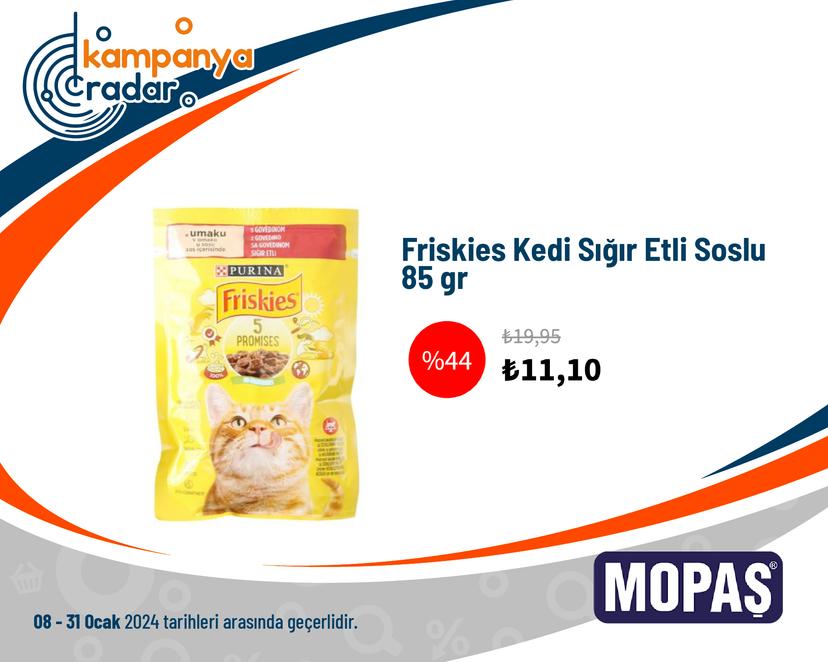 Friskies Kedi Sığır Etli Soslu 85 gr