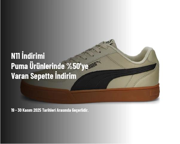 N11 İndirimi - Puma Ürünlerinde %50'ye Varan Sepette İndirim