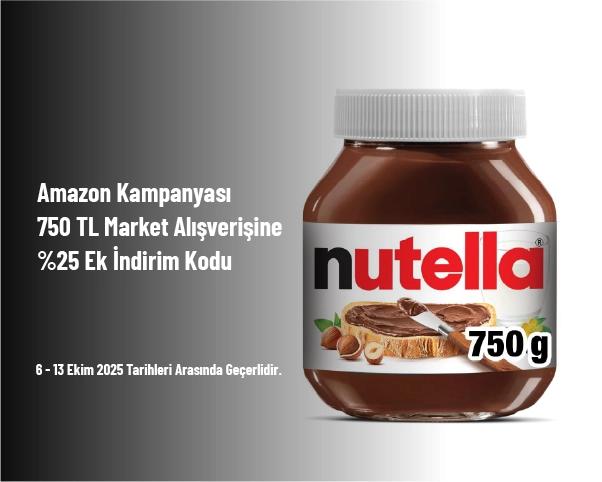 Amazon Kampanyası - 750 TL Market Alışverişine %25 Ek İndirim Kodu