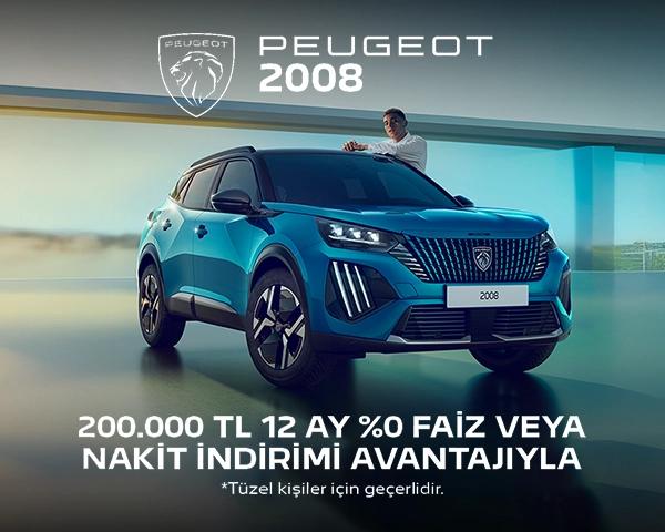 2008 : PEUGEOT 2008, 200.000 TL 12 ay %0 faiz veya nakit indirimi avantajıyla