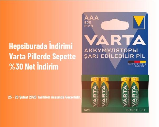 Hepsiburada İndirimi - Varta Pillerde Sepette %30 Net İndirim