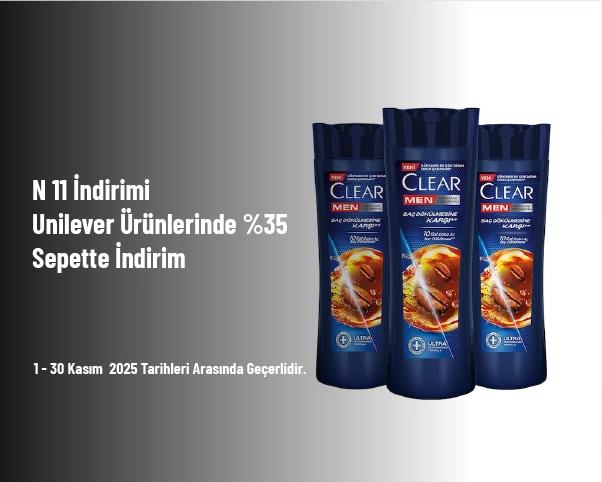 N11 İndirimi - Unilever Ürünlerinde %35 Sepette İndirim