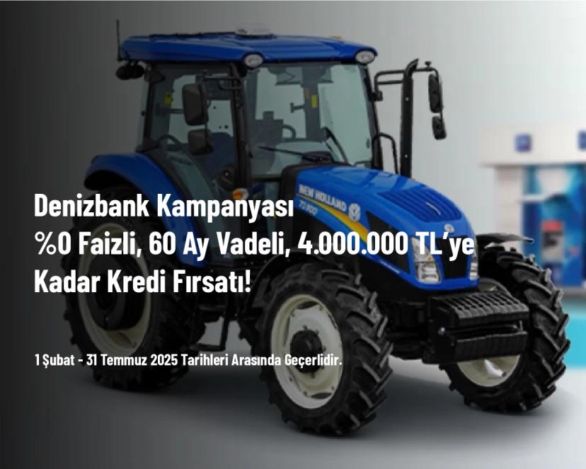 Denizbank Kampanyası - %0 Faizli, 60 Ay Vadeli, 4.000.000 TL’ye Kadar Kredi Fırsatı!
