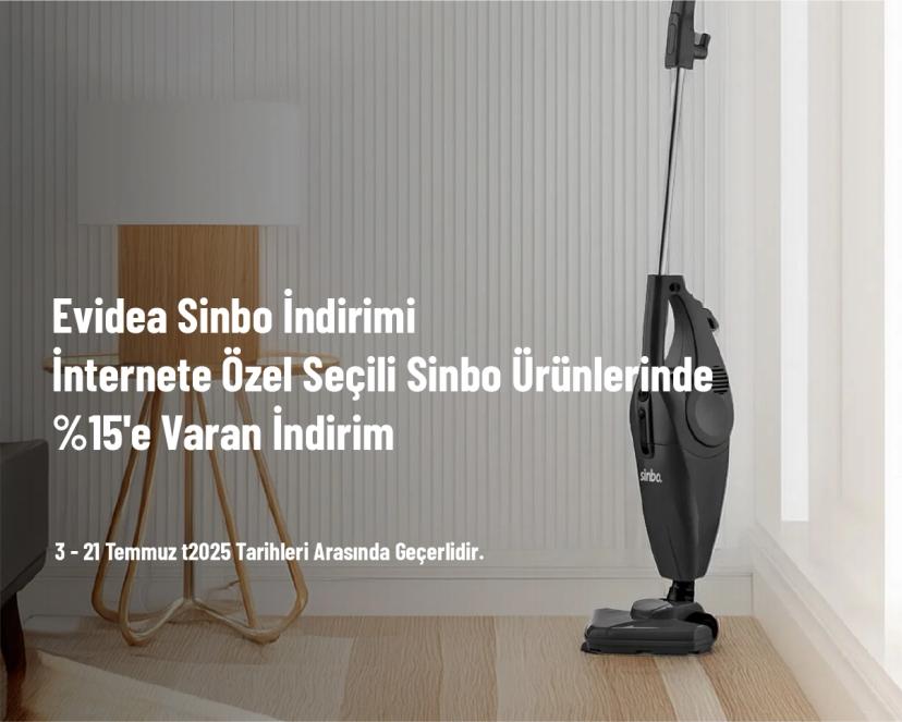 Evidea Sinbo İndirimi - İnternete Özel Seçili Sinbo Ürünlerinde %15'e Varan İndirim