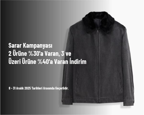Sarar Kampanyası - 2 Ürüne %30'a Varan, 3 ve Üzeri Ürüne %40'a Varan İndirim