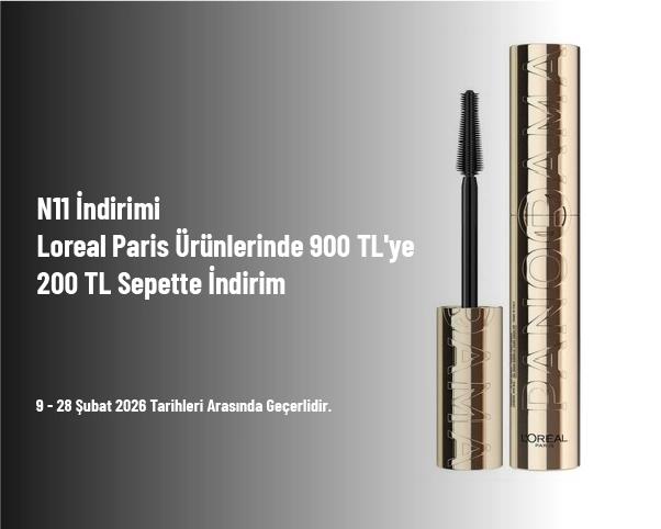 N11 İndirimi - Loreal Paris Ürünlerinde 900 TL'ye 200 TL Sepette İndirim