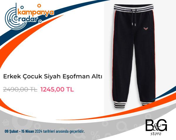 B&G Store Erkek Çocuk Siyah Eşofman Altı