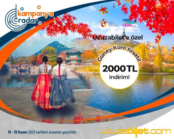 Ucuzabilet Güney Kore Uçuşlarına Özel 2000 TL İndirim