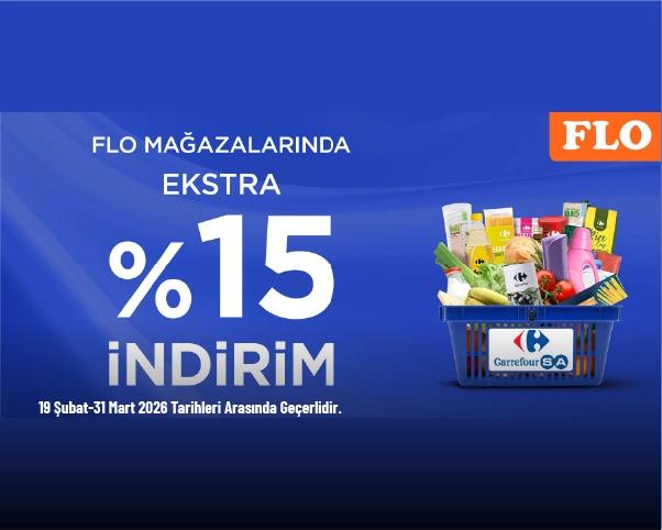 CarrefourSA Flo Kampanyası - CarrefourSA Müşterilerine Flo Mağazalarında Ekstra %15 İndirim