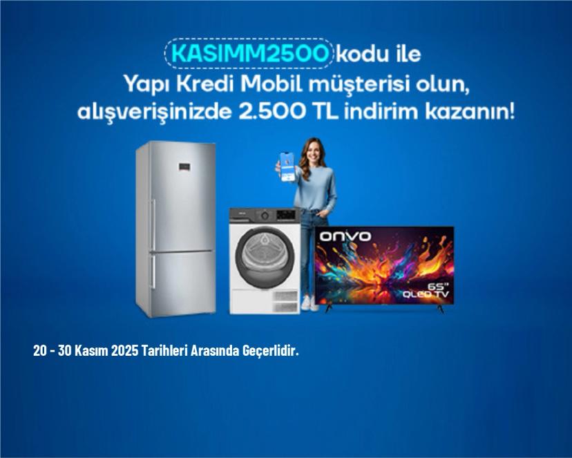 Mediamarkt İndirim Kodu - Yapı Kredi Mobil Müşterisi Olun, Alışverişinizde 2.500 TL İndirim Kazanın