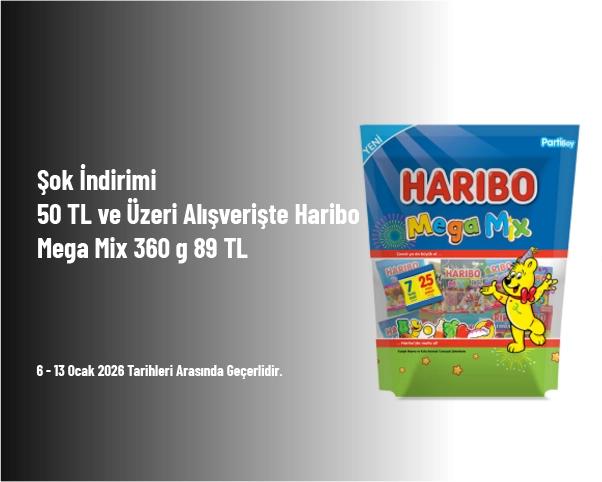 Şok İndirimi - 50 TL ve Üzeri Alışverişte Haribo Mega Mix 360 g 89 TL