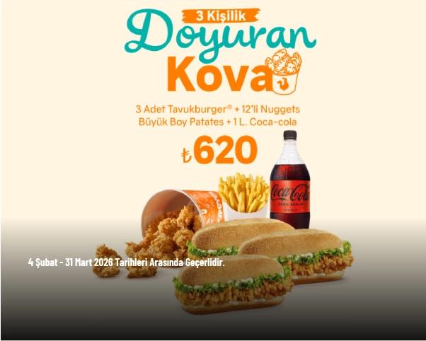 Popeyes Kampanyası - 3 Kişilik Doyuran Kova Menü 620 TL’den Başlayan Fiyatlarla