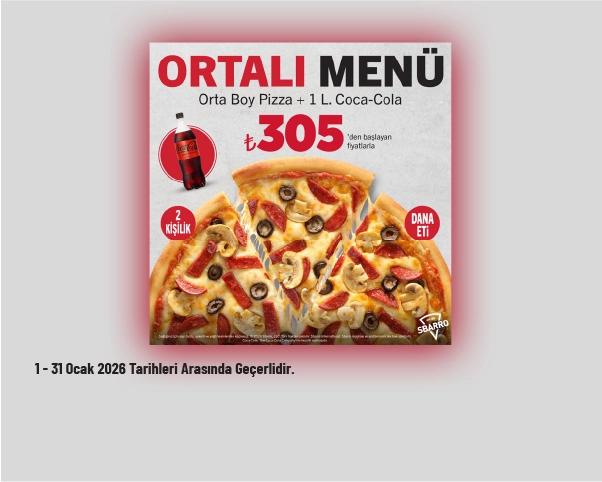 Sbarro Kampanyası - Orta’lı Menü 305 TL'den Başlayan Fiyatlarla