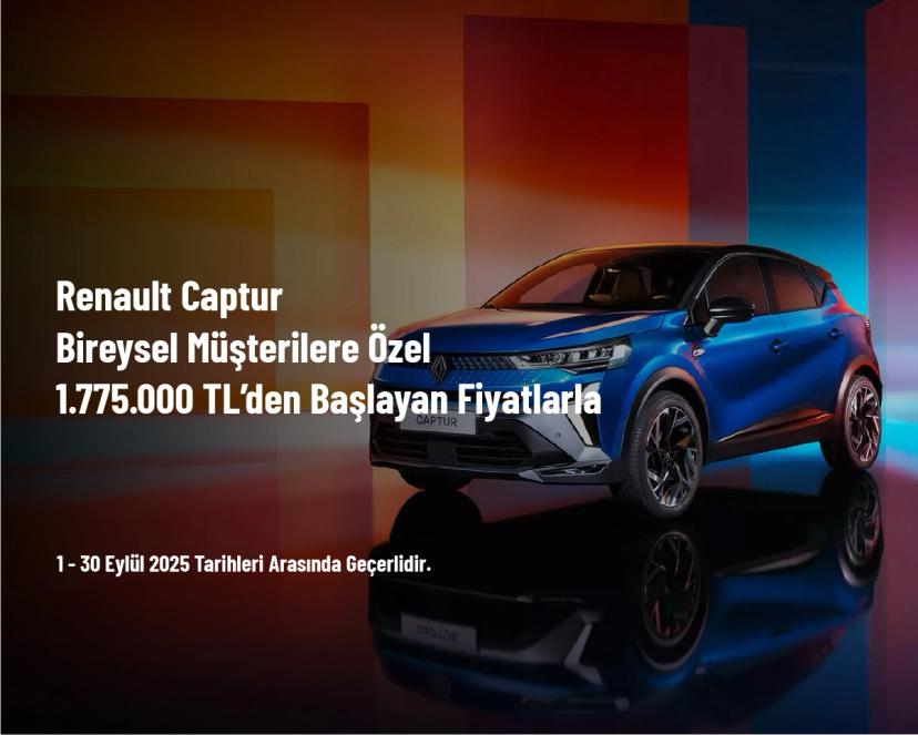 Renault Captur Bireysel Müşterilere Özel 1.775.000 TL’den Başlayan Fiyatlarla