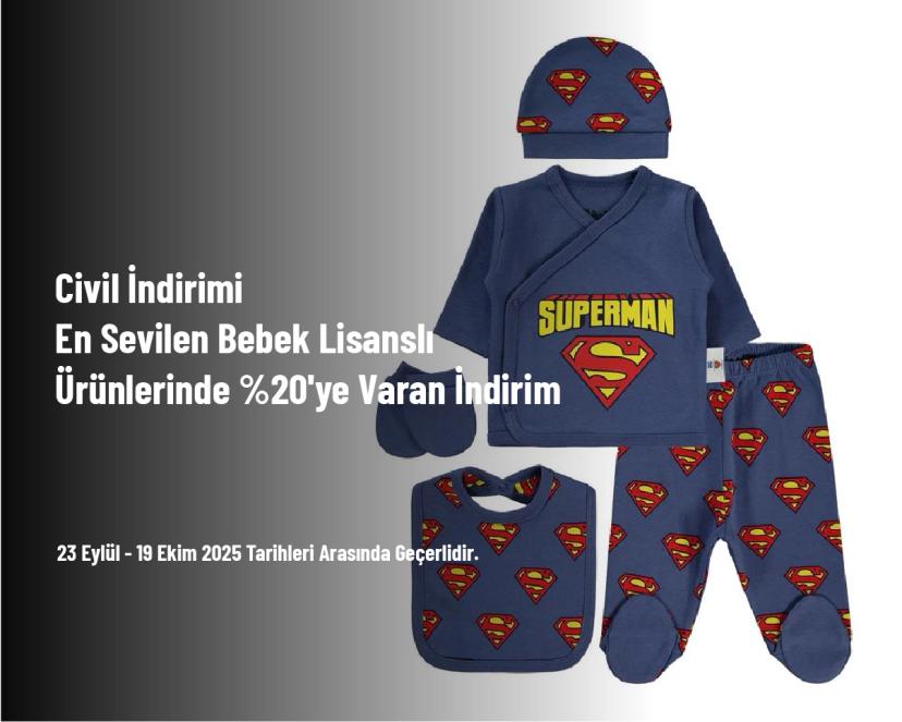 Civil İndirimi - En Sevilen Bebek Lisanslı Ürünlerinde %20'ye Varan İndirim