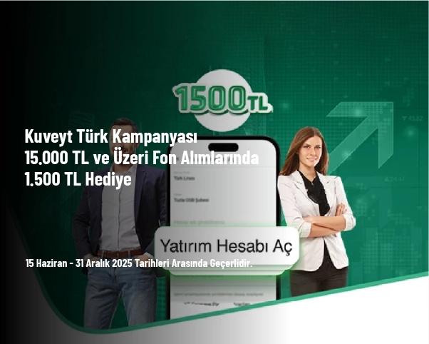 Kuveyt Türk Kampanyası - 15.000 TL ve Üzeri Fon Alımlarında 1.500 TL Hediye