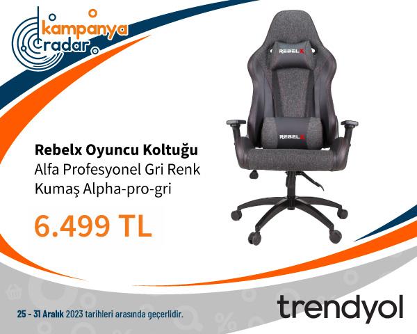 Rebelx Oyuncu Koltuğu Alfa Profesyonel Gri Renk Kumaş Alpha-pro-gri