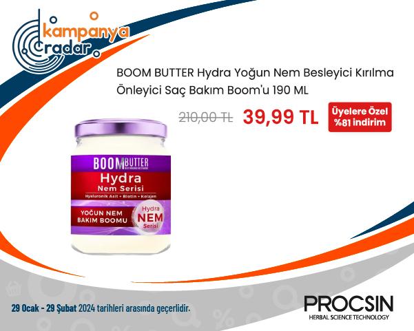 BOOM BUTTER Hydra Yoğun Nem Besleyici Kırılma Önleyici Saç Bakım Boom'u 190 ML