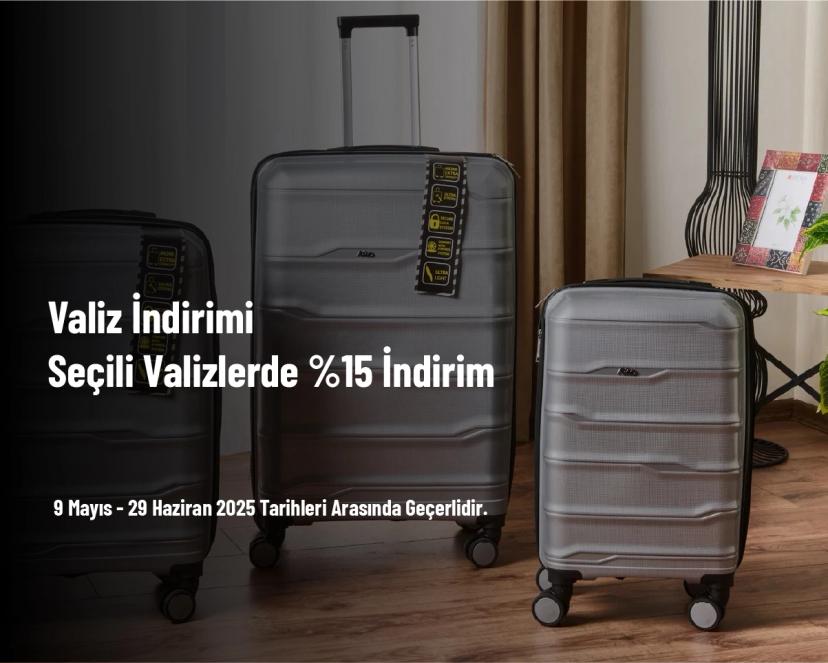 Valiz İndirimi - Seçili Valizlerde %15 İndirim