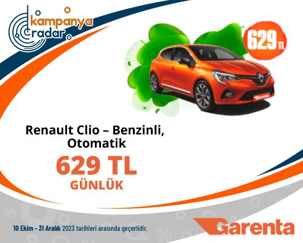 Garenta Renault Clio – Benzinli, Otomatik Günlük 629 TL