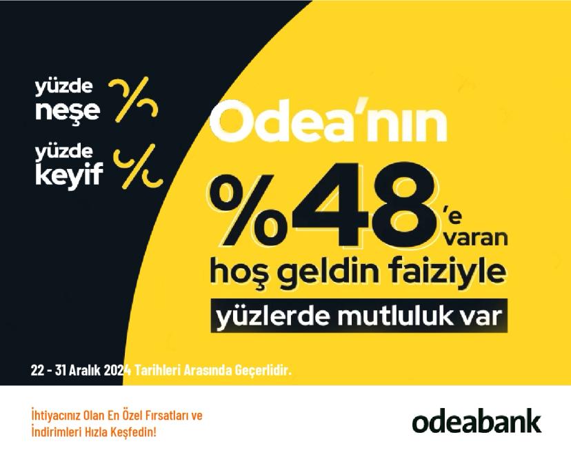 OdeaBank Kampanyası - Odea’da TL Mevduatınıza %48,00'e Varan Faiz Oranı Fırsatı