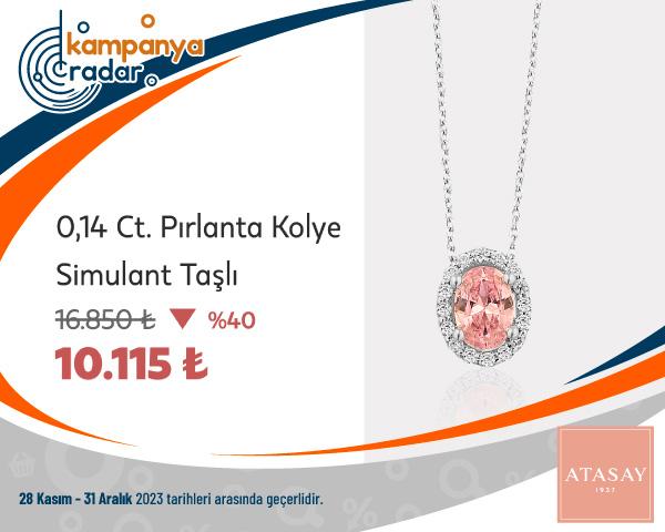 Atasay 0,14 Ct Pırlanta Kolye Simulant Taşlı İndirimi