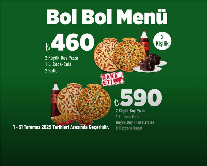 Sbarro Kampanyası - Sbarro’dan Bol Bol Menü 460 TL'den Başlayan Fiyatlarla