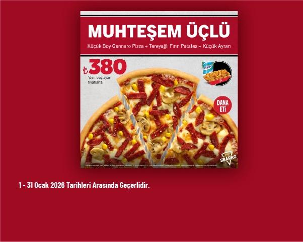 Sbarro Kampanyası - Muhteşem 3’lü Menü 380 TL'den Başlayan Fiyatlarla