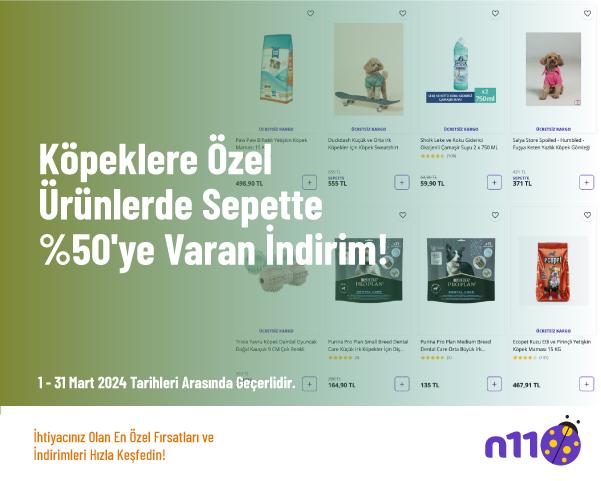 Köpeklere Özel Ürünlerde Sepette %50'ye Varan İndirim