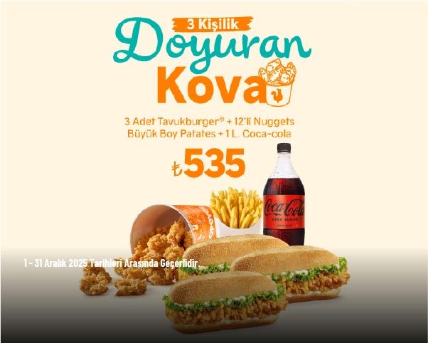 Popeyes Kampanyası - 3 Kişilik Doyuran Kova Menü 535 TL’den Başlayan Fiyatlarla!