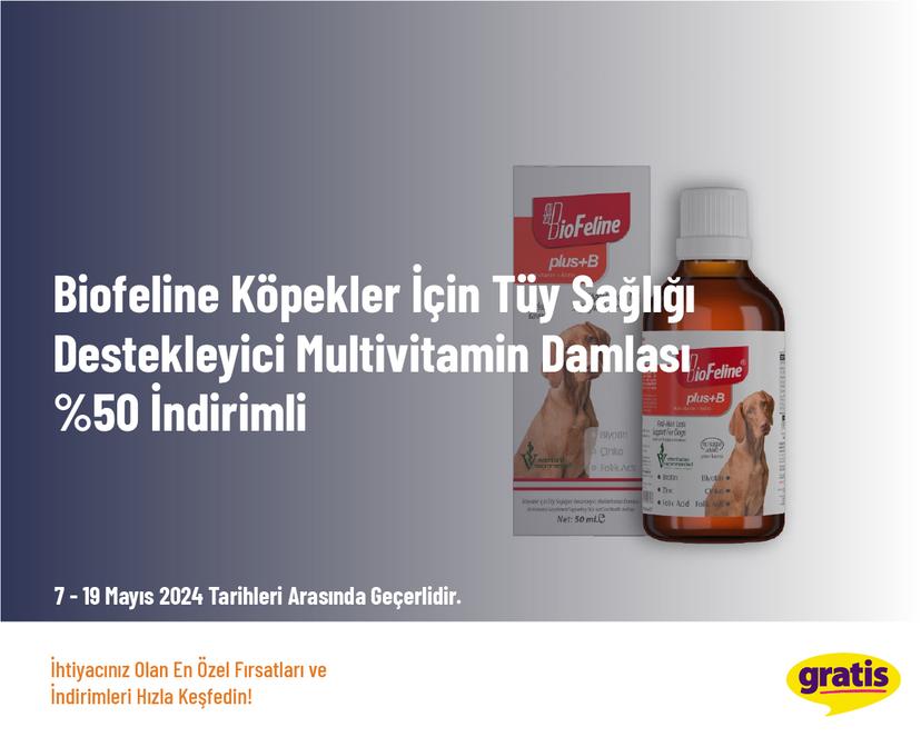 Biofeline Köpekler İçin Tüy Sağlığı Destekleyici Multivitamin Damlası %50 İndirimli