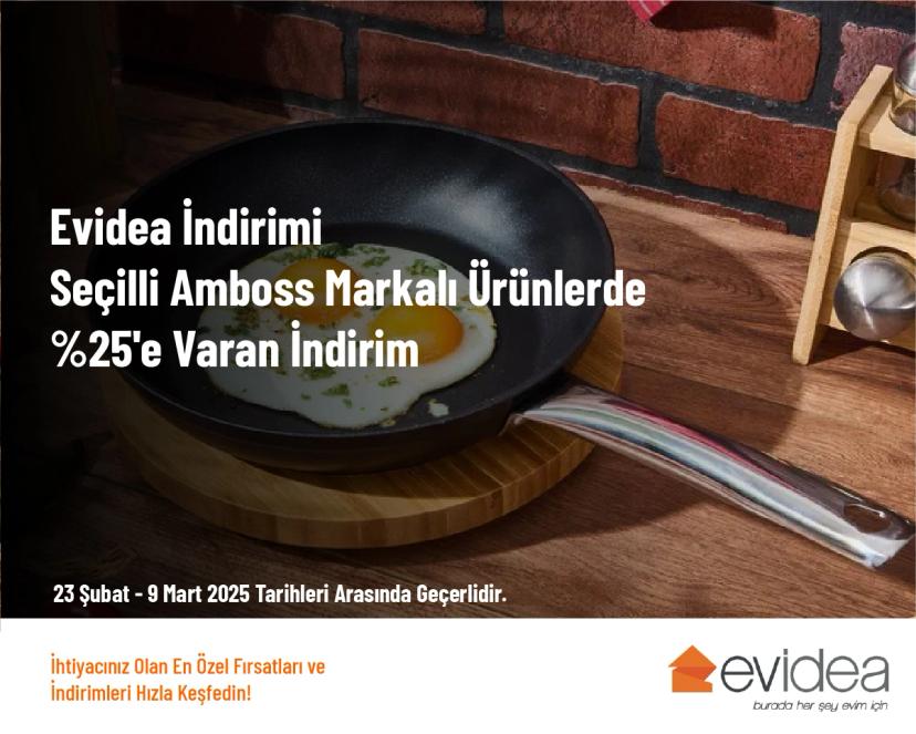 Evidea İndirimi - Seçilli Amboss Markalı Ürünlerde %25'e Varan İndirim