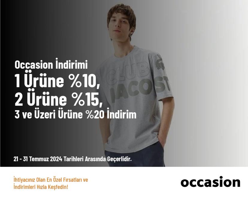 Occasion İndirimi - 1 Ürüne %10, 2 Ürüne %15, 3 ve Üzeri Ürüne %20 İndirim